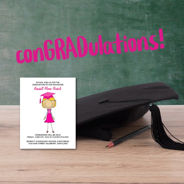 Invitation Annonces de diplômés de l'école primaire (Créateur téléchargé)