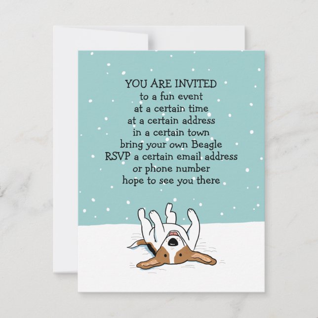 Invitation Annonces de fête Beagle de vacances d'hiver (Devant)