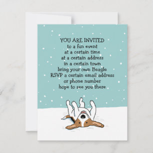 Invitation Annonces de fête Beagle de vacances d'hiver