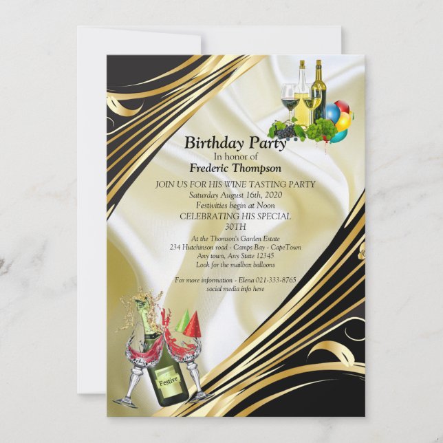 Invitation Annonces de fête d'anniversaire (Devant)