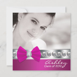 Invitation Annonces de Graudation de photos roses chaudes fil