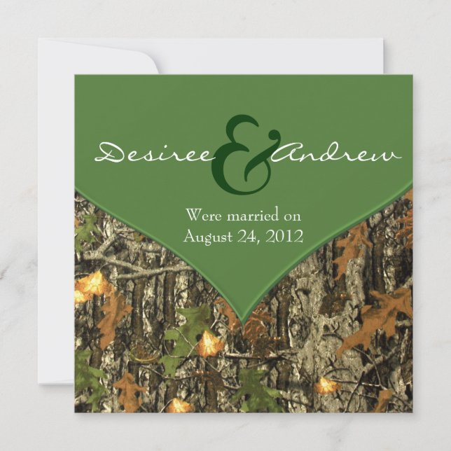 Invitation Annonces de Mariages Camo Post (Devant)