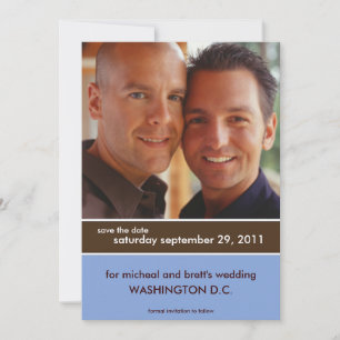 Invitation Annonces de sauvegarde de date {Bloc de couleur}