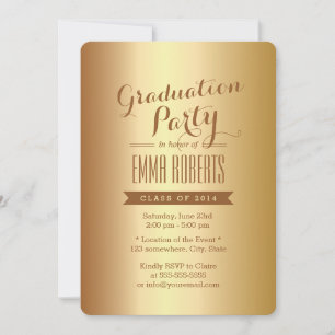 Invitation Annonces d'élégante Gold Foil Graduation Party