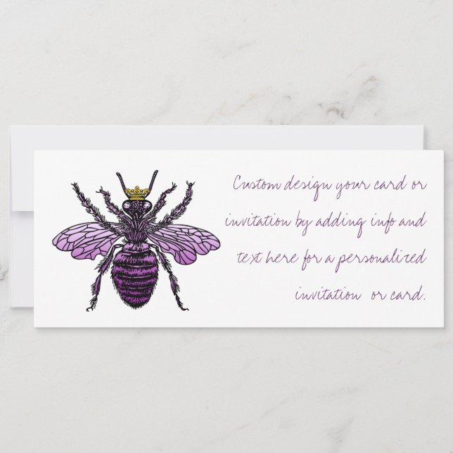 Invitation Annonces d'invitations de la reine des abeilles de (Devant)