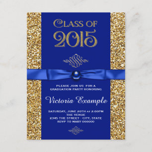 Invitation Annonces d'obtention du diplôme de bleu royal et