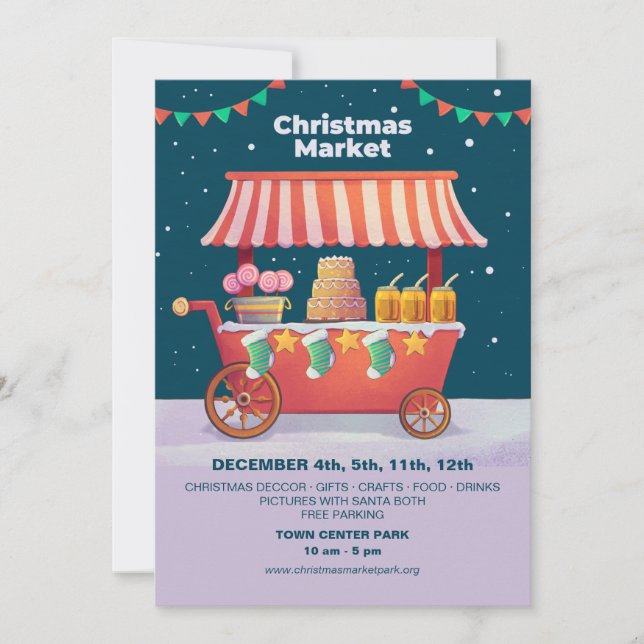 Invitation Annonces du marché de Noël (Devant)
