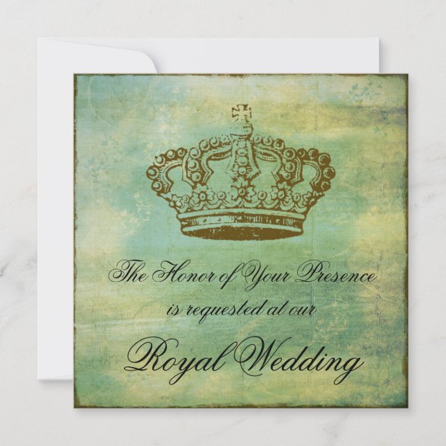 Invitation Annonces élégantes d'invitations de couronne (Devant)