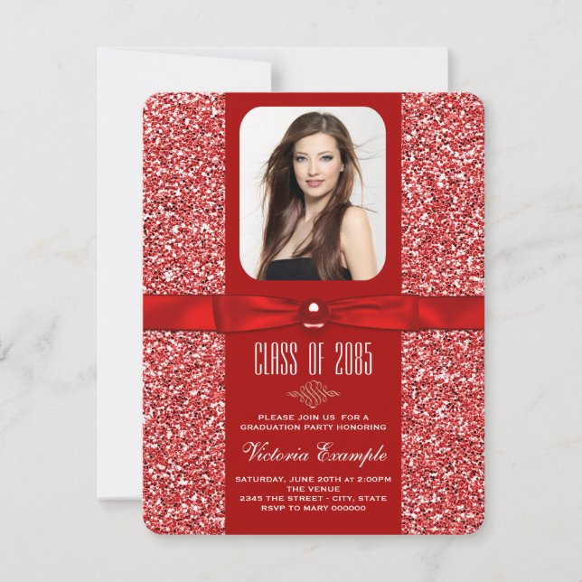 Invitation Annonces Red Graduation (Devant)