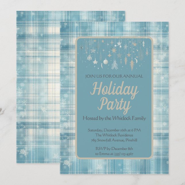 Invitation annuelle à la fête de Noël (Devant / Derrière)