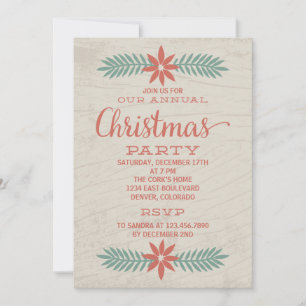 Invitation annuelle de Noël Retro