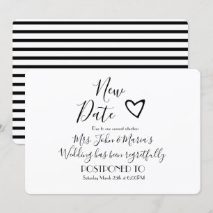 Invitation Annulation de mariage moderne avec report de date