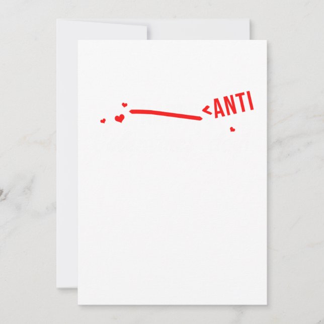 Invitation Anti Valentines Day Funny Hate Hearts Day Gift (Devant)