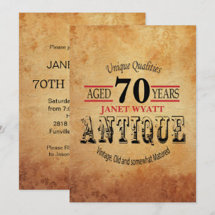 Invitation Antique 70e anniversaire