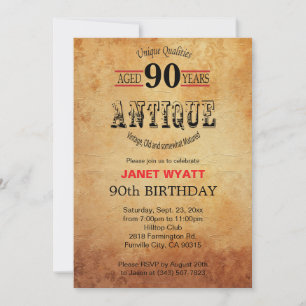 Invitation Antique 90e anniversaire
