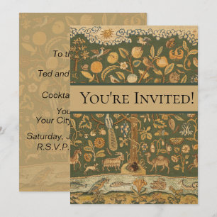 Invitation Antique anglais broderie Tree of Life & licorne