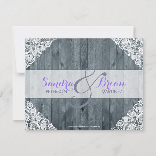 Invitation Antique Blanche dentelle Rustique Weeding Invitati (Devant)