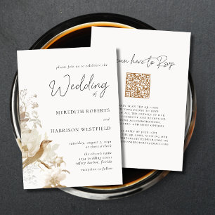 Invitation Antique Elegance Vintage Floral Mariage