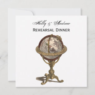 Invitation Antique Globe White BG SQ Répétition Din