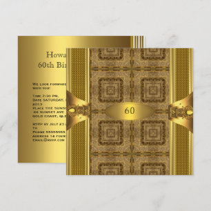 Invitation Antique Gold Book 3 Mens 60th Birthday Party Man