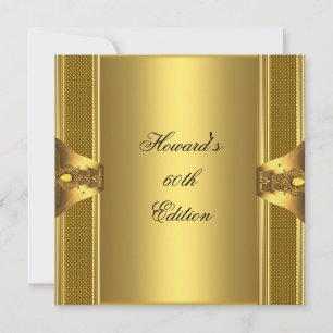 Invitation Antique Gold Book Mens 60th Birthday Man