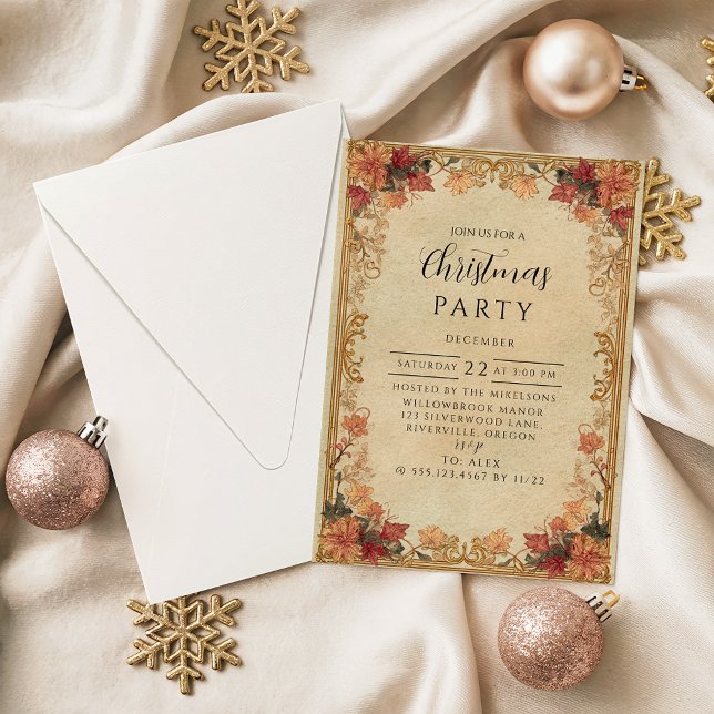 Invitation Antique Gold Holiday (Créateur téléchargé)