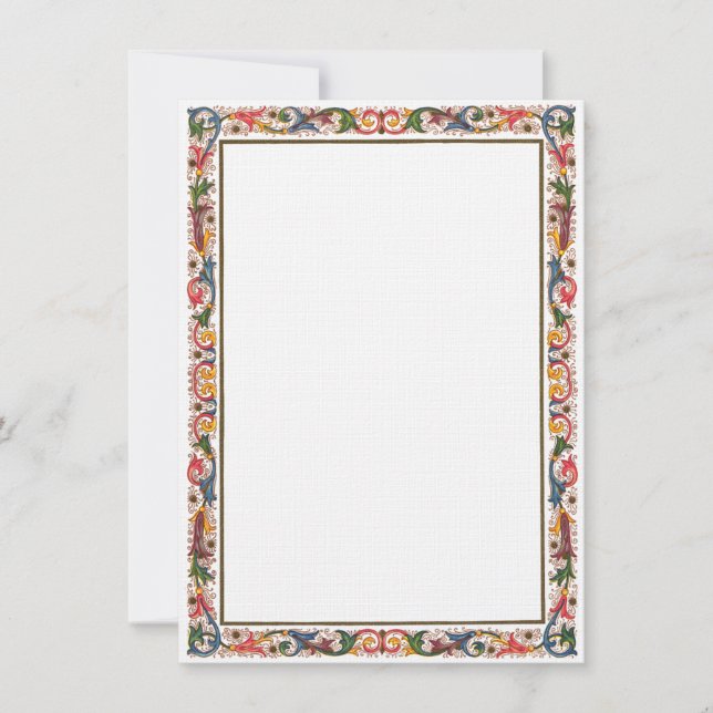 Invitation Antique Modèle frontalier italien pour les invitat (Devant)