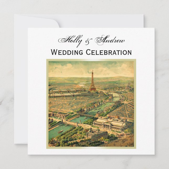 Invitation Antique Paris do-it-yourself Arrière - plan Couleu (Devant)