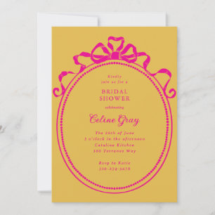 Invitation Antique Ribbon Bow Victorian Frame Fête des mariée