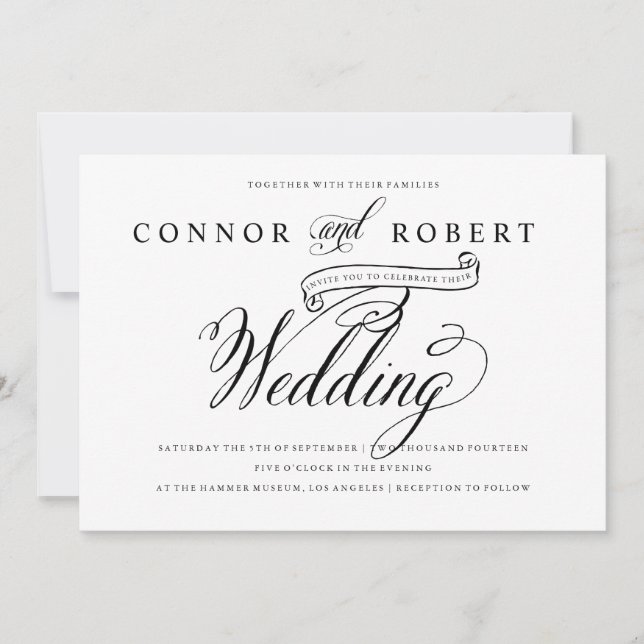 Invitation Antique Romance Mariage gay (Devant)