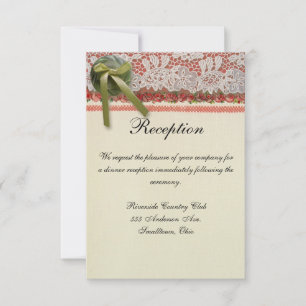 Invitation Antique Rose dentelle Rustique Rouge Victorien Bur