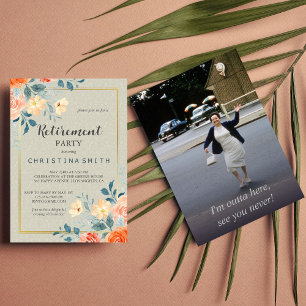 Invitation Antique Rustique Floral Aquarelle Parti de retrait
