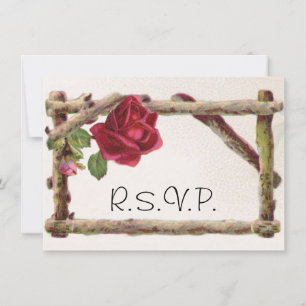 Invitation Antique victorienne vintage ancienne rose rustique