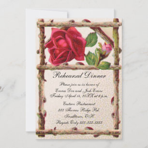 Invitation Antique victorienne vintage ancienne rose rustique