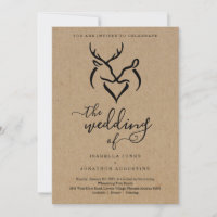 Antlers Doe & Deer Coeur Hunt Mariage