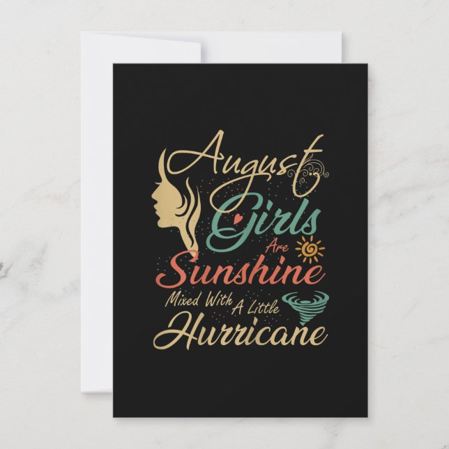 Invitation Août Les Filles Sont Soleil Août Anniversaire (Devant)