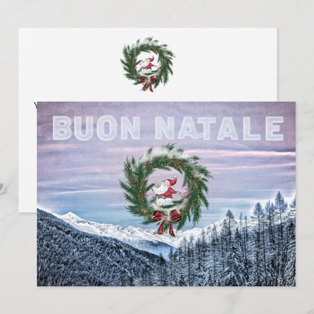 Invitation * AP20 BUON NATALE Italien Noël (Devant / Derrière)