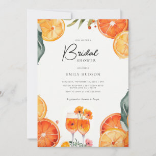 Invitation Aperol Spritz Aquarelle nuptiale de douche Invitat