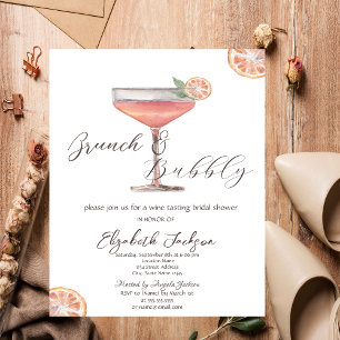 Invitation Aperol Spritz au pinceau et brunch pétillant à l'a