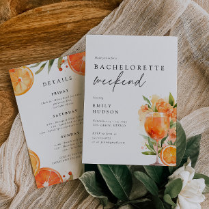 Invitation Aperol Spritz Citrus Bachelorette Week-end