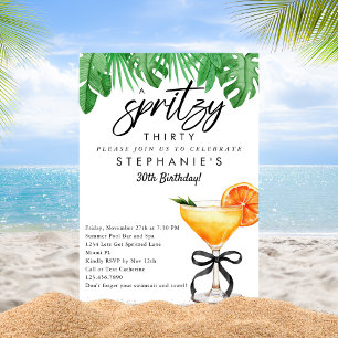 Invitation Aperol Spritz Cocktail Tropical Été Anniversaire