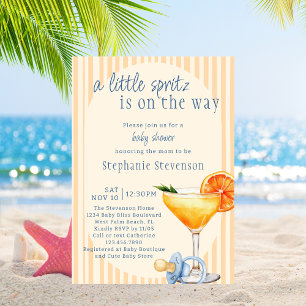 Invitation Aperol Spritz Orange Bleue Citron Garçon Baby Show