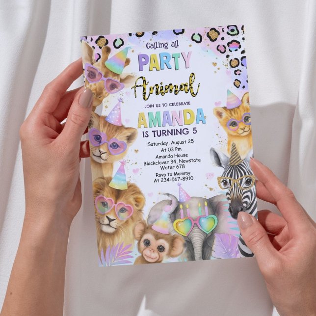 Invitation Appel à tous les animaux de fête - Jungle Safari A ( Calling All Party Animals - Jungle Safari Birthday)