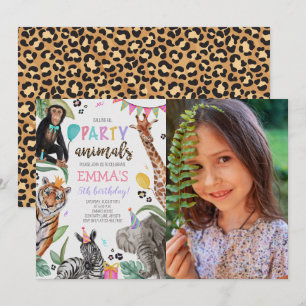 Invitation Appel à tous les animaux de fête Photo d'anniversa