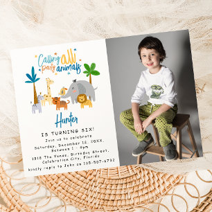 Invitation Appel à tous les animaux de fête Photo fête d'anni