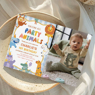 Invitation Appel à tous les animaux de fête Safari Photo d'an