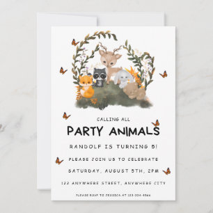 Invitation Appel à tous les animaux de la partie Anniversaire