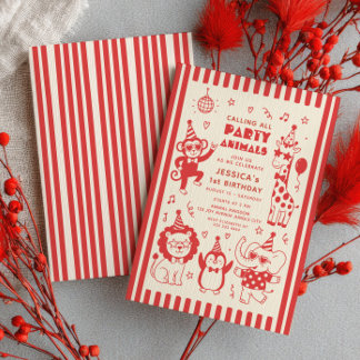 Invitation Appel à tous les fêtards Burgundy 1er Anniversaire