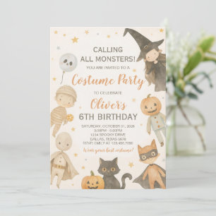 Invitation Appel à tous les monstres Halloween Anniversaire