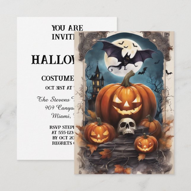Invitation Appel Cryptique : Invitat de collecte d'Halloween  (Devant / Derrière)